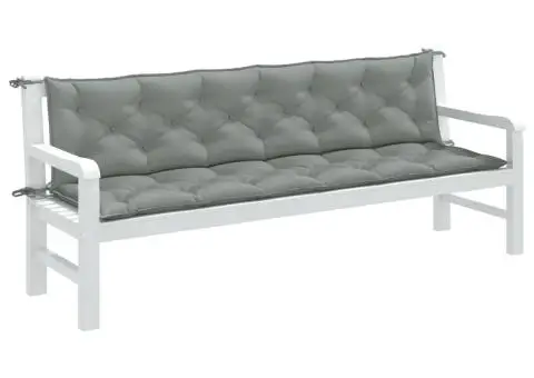 Pernă bancă de grădină 2db melanj gri deschis 200x50x7cm textil - 1/5