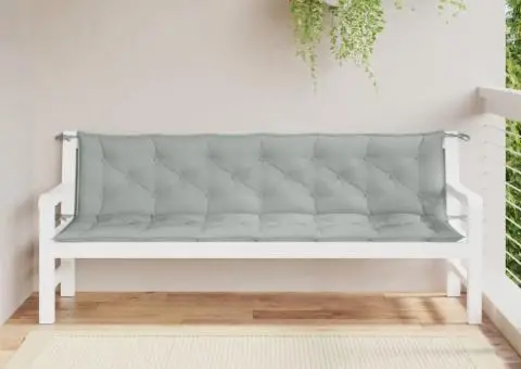 Pernă bancă de grădină 2db melanj gri deschis 200x50x7cm textil - 3/5