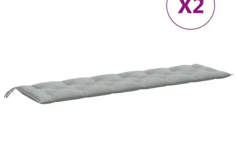 Pernă bancă de grădină 2db melanj gri deschis 200x50x7cm textil - 4/5