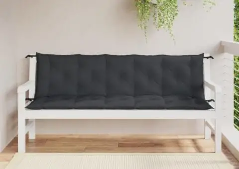 Pernă bancă de grădină 2 buc melanj antracit 180x50x7 cm textil - 3/5