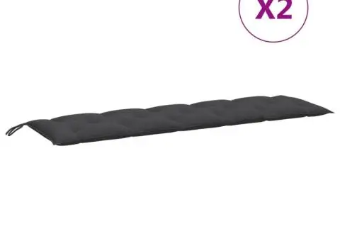 Pernă bancă de grădină 2 buc melanj antracit 180x50x7 cm textil - 4/5