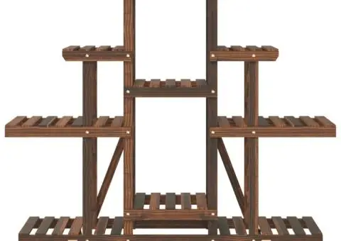 Suport pentru flori cu roți, 110x25x101 cm, lemn masiv de brad - 5/5