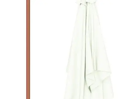 Umbrelă de soare, exterior, stâlp lemn, 150x200 cm, nisipiu - 5/5