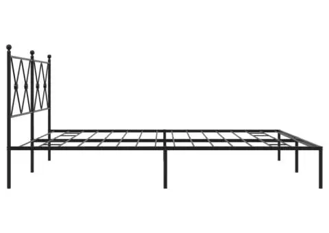 Cadru de pat metalic cu tăblie, negru, 183x213 cm - 5/5