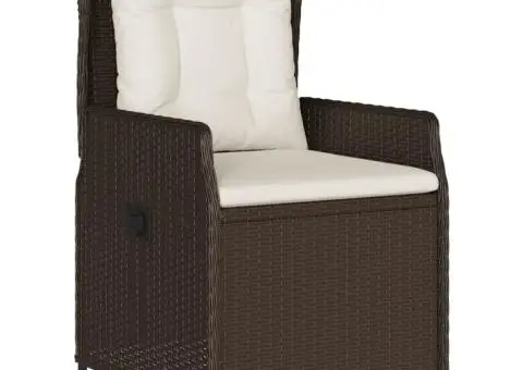 Set mobilier de grădină, 5 piese, cu perne, maro, poliratan - 3/5