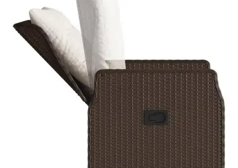 Set mobilier de grădină, 5 piese, cu perne, maro, poliratan - 5/5