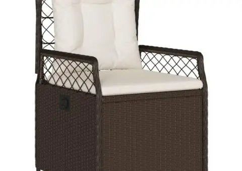 Set mobilier de grădină, 5 piese, cu perne, maro, poliratan - 3/5