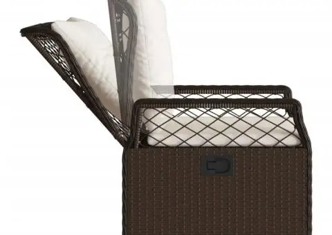 Set mobilier de grădină, 5 piese, cu perne, maro, poliratan - 5/5