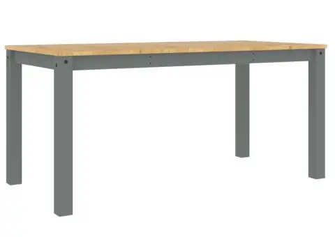 Masă de sufragerie „Panama”, gri, 160x80x75 cm, lemn masiv pin - 2/5