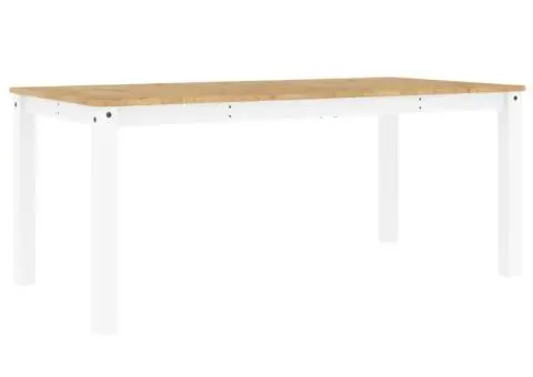 Masă de sufragerie „Panama”, alb, 180x90x75 cm, lemn masiv pin - 2/5