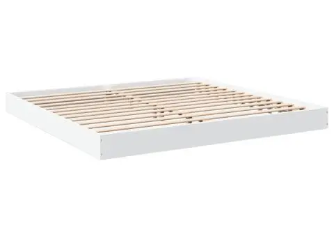 Cadru de pat fără saltea, alb, 180x200 cm, lemn de prelucrare - 3/5