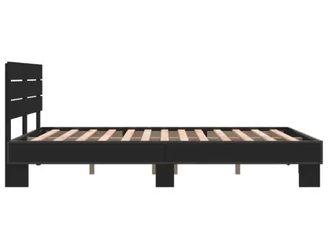Cadru de pat, negru, 120x200 cm, lemn prelucrat și metal - 5/5