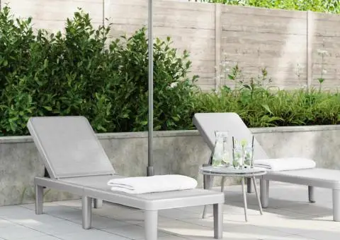 Șezlong reglabil în înălțime în 4 direcții, 155,5x57x28 cm, PP - 3/5