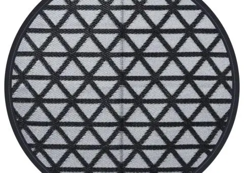 Covor de exterior, ARAKIL negru, Ø200 cm, PP - 2/5