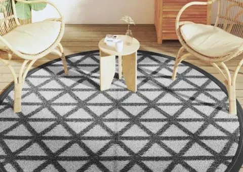 Covor de exterior, ARAKIL negru, Ø200 cm, PP - 3/5