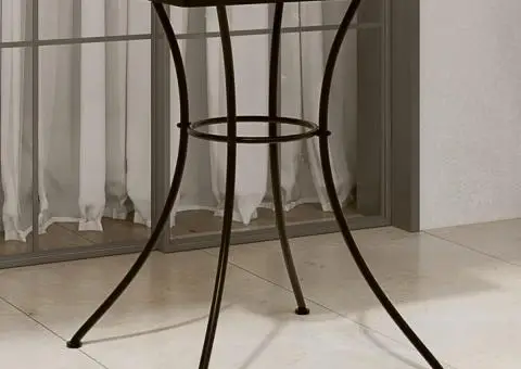 Masă de bistro, cărămiziu, 60x60x74 cm, ceramică, model mozaic - 1/5