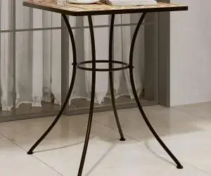 vidaXL Masă de bistro, cărămiziu, 60x60x74 cm, ceramică, model mozaic
