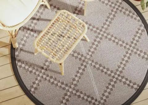 Covor de exterior, ARAKIL maro, Ø160 cm, PP - 1/5