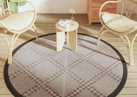 Covor de exterior, ARAKIL maro, Ø160 cm, PP - 3/5