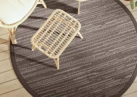 Covor de exterior, ARAKIL maro, Ø160 cm, PP - 1/5