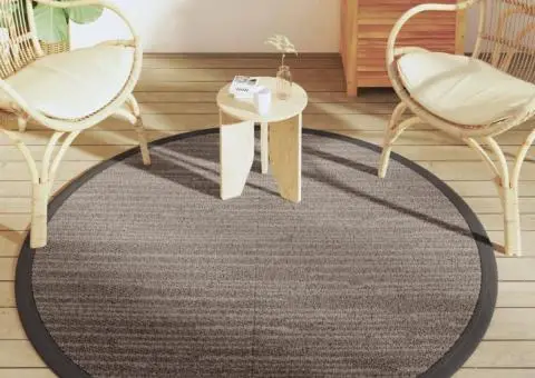 Covor de exterior, ARAKIL maro, Ø160 cm, PP - 3/5