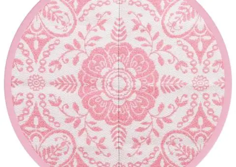 Covor de exterior, ARAKIL roz, Ø120 cm, PP - 2/5