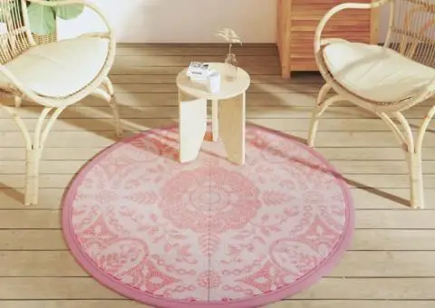 Covor de exterior, ARAKIL roz, Ø120 cm, PP - 3/5