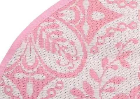 Covor de exterior, ARAKIL roz, Ø120 cm, PP - 4/5