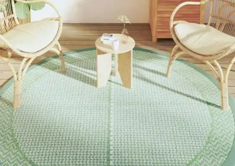 Covor de exterior, ARAKIL verde, Ø200 cm, PP - 3/5