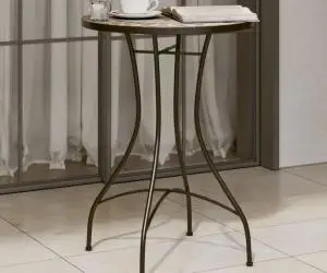 vidaXL Masă de bistro mozaic, cărămiziu și alb, Ø50x70 cm, ceramică