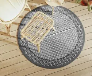 vidaXL Covor de exterior, ARAKIL gri, Ø120 cm, PP