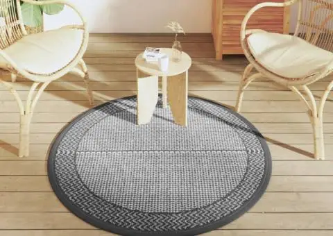Covor de exterior, ARAKIL gri, Ø120 cm, PP - 3/5