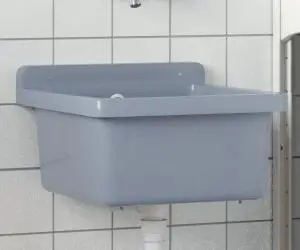 vidaXL Chiuvetă lavoar pentru montare pe perete gri 40x40x24 cm rășină