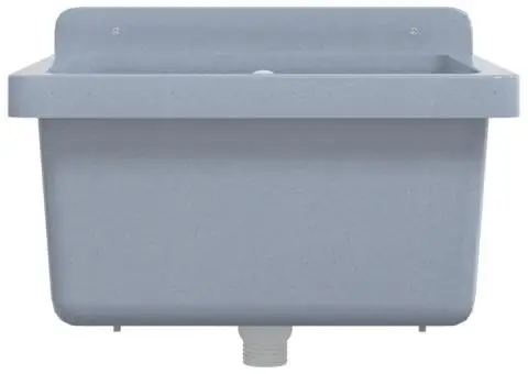 Chiuvetă lavoar pentru montare pe perete gri 40x40x24 cm rășină - 4/5