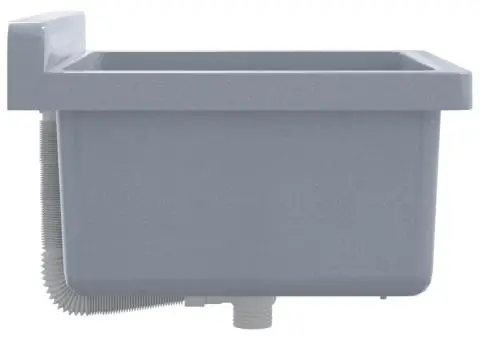 Chiuvetă lavoar pentru montare pe perete gri 40x40x24 cm rășină - 5/5