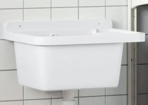 Chiuvetă lavoar pentru montare pe perete alb 50x35x24 cm rășină - 1/5