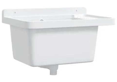 Chiuvetă lavoar pentru montare pe perete alb 50x35x24 cm rășină - 2/5