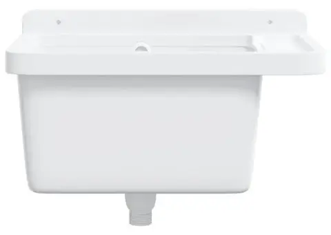 Chiuvetă lavoar pentru montare pe perete alb 50x35x24 cm rășină - 4/5