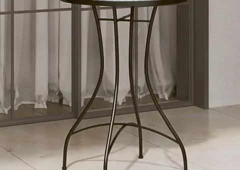 Masă de bistro, albastru și alb, Ø50x70 cm, ceramică, mozaic - 1/5