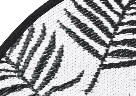 Covor de exterior, ARAKIL alb și negru, Ø120 cm, PP - 4/5