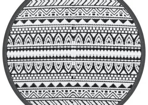 Covor de exterior, ARAKIL negru, Ø120 cm, PP - 2/5