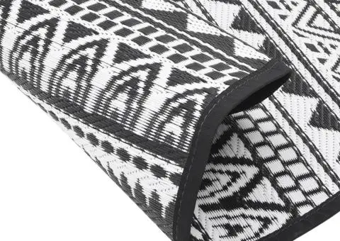 Covor de exterior, ARAKIL negru, Ø120 cm, PP - 5/5