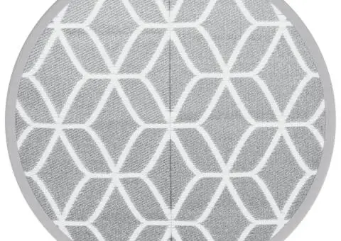 Covor de exterior, ARAKIL gri, Ø120 cm, PP - 2/5