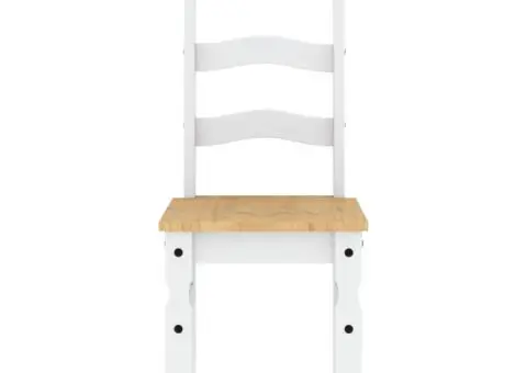Scaune de bucătărie Corona 2buc. alb 42x47x107cm lemn masiv pin - 4/5
