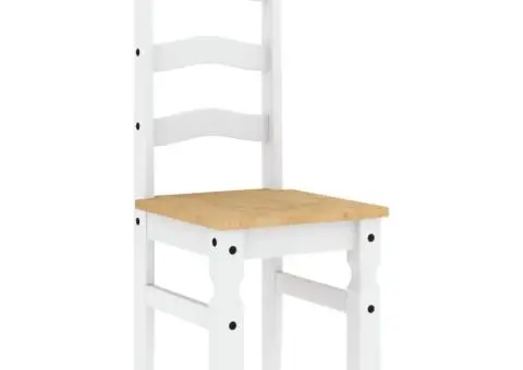 Scaune de bucătărie Corona 2buc. alb 42x47x107cm lemn masiv pin - 5/5