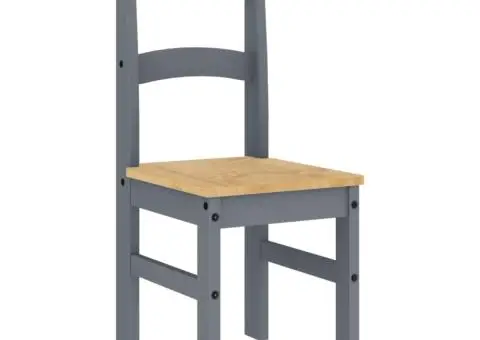 Scaune de bucătărie, 2 buc., gri, 40x46x99cm, lemn masiv de pin - 5/5