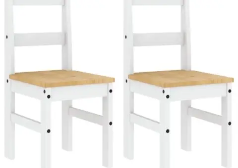 Scaune de bucătărie Panama 2 buc. alb 40x46x90cm lemn masiv pin - 2/5