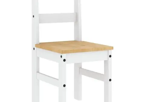 Scaune de bucătărie Panama 2 buc. alb 40x46x90cm lemn masiv pin - 5/5
