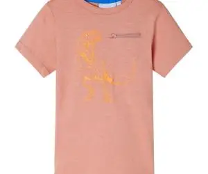 Tricou copii cu mâneci scurte portocaliu deschis 116