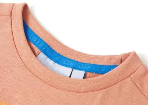 Tricou copii cu mâneci scurte portocaliu deschis 116 - 3/5